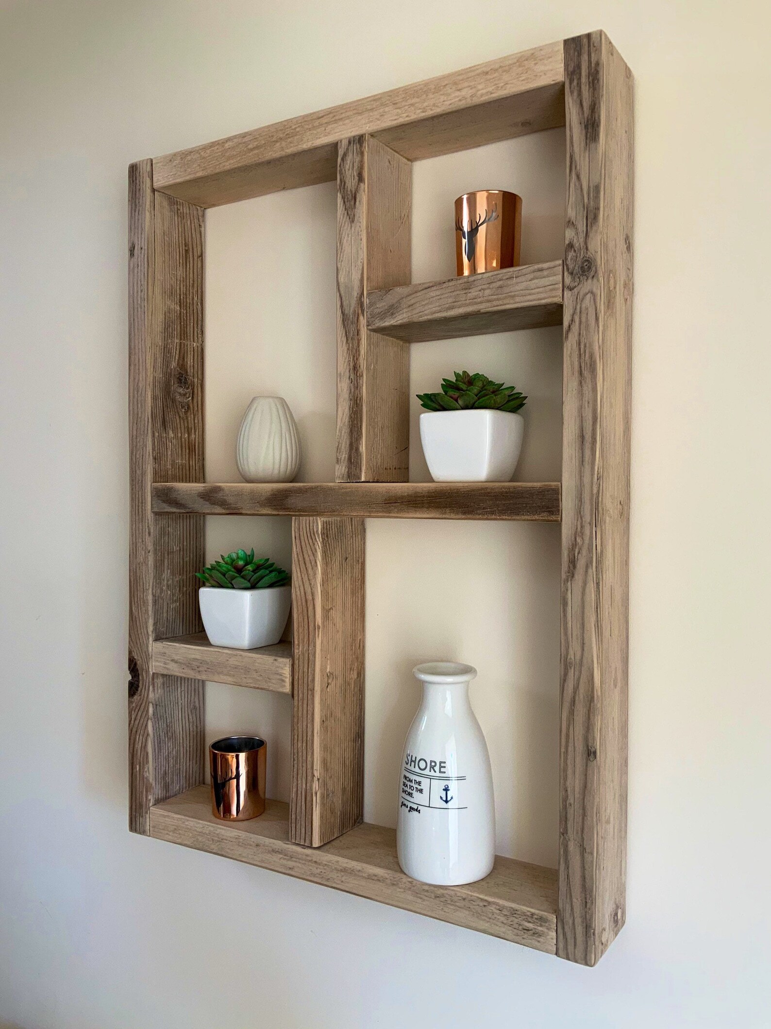 Handmade Reclaimed Rustic Display Shelves Unit Etsy
