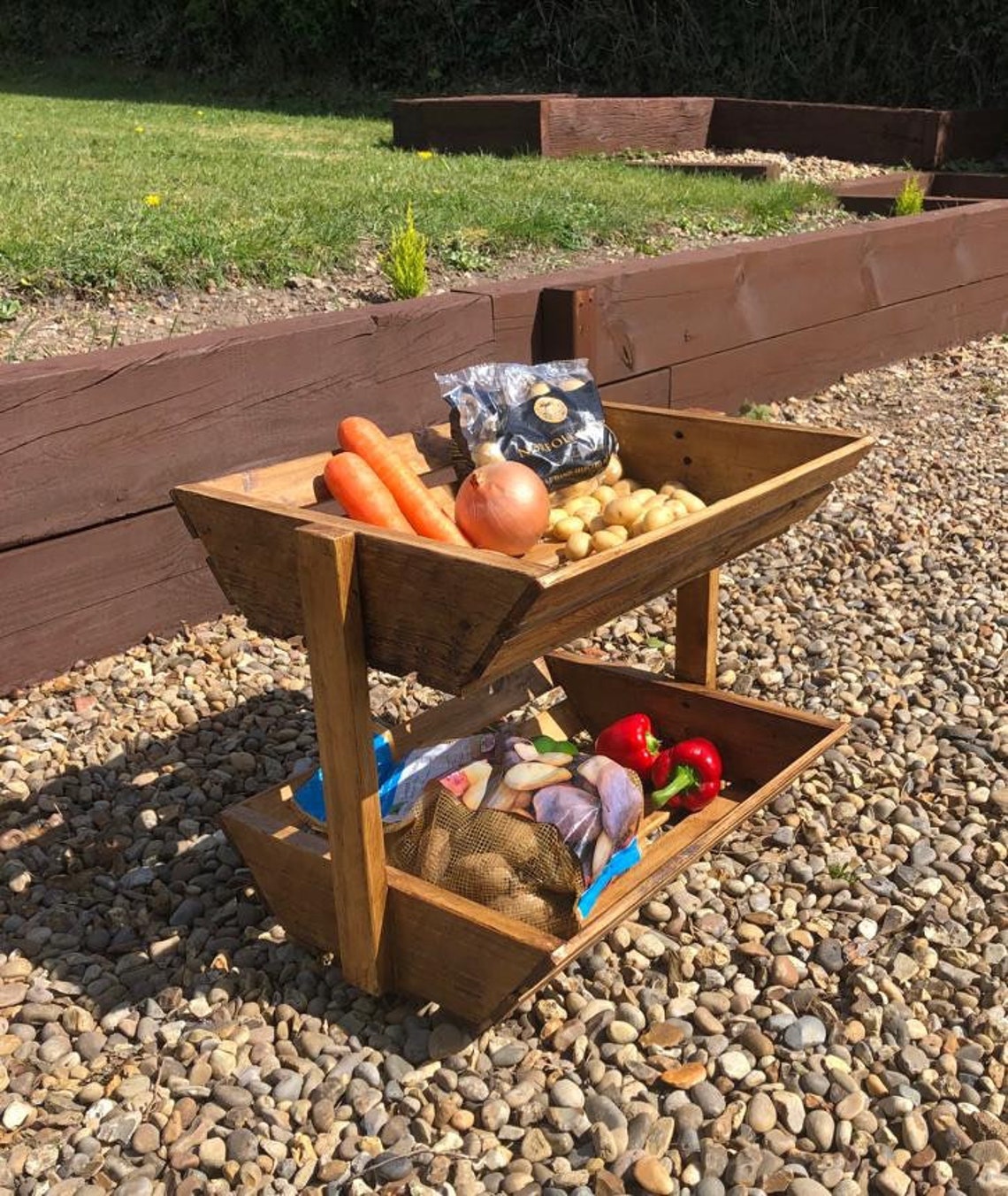 Handmade rustic vegetable rack. Etsy