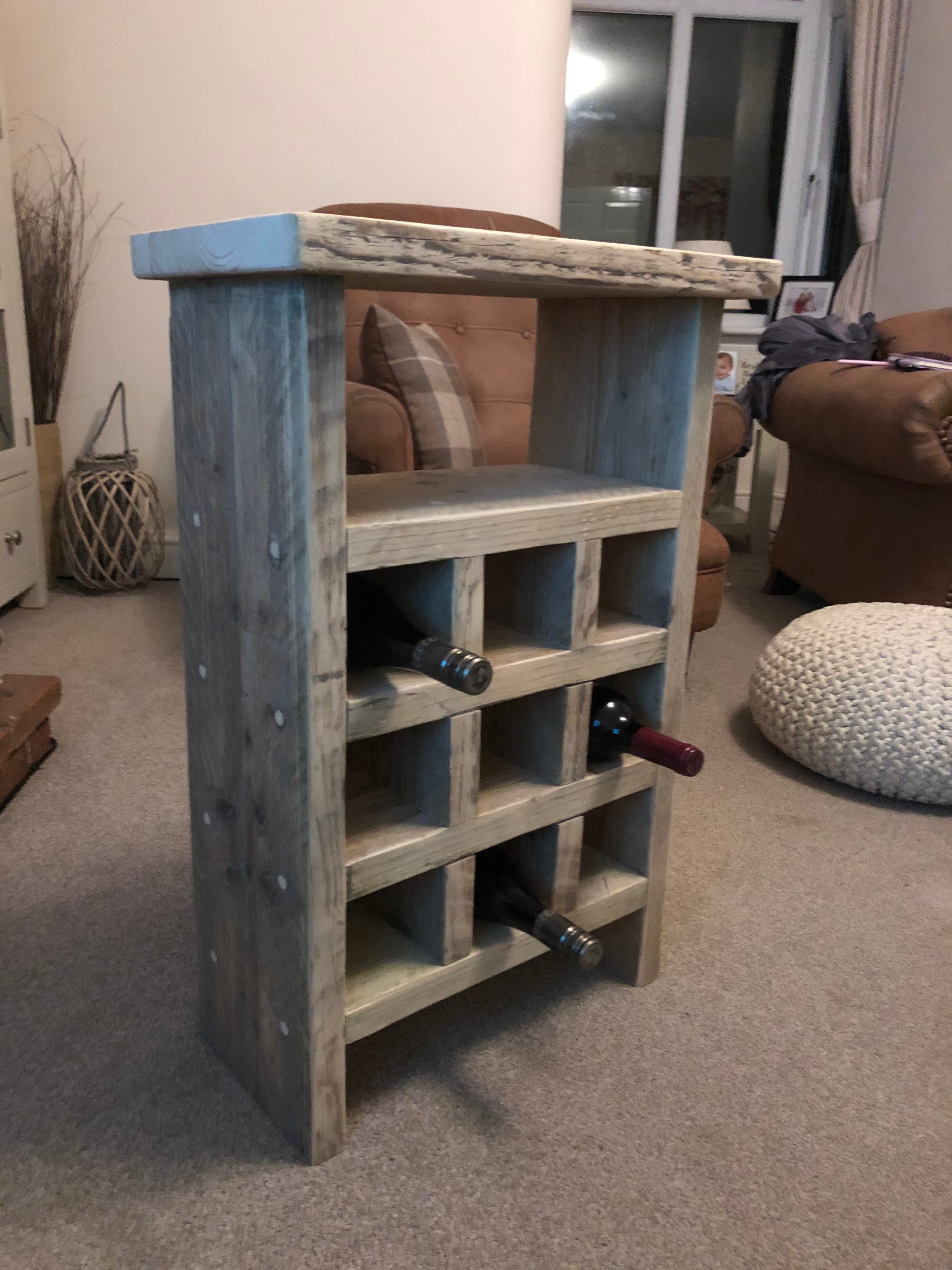 Rustic Handmade Wine Natural Oak Finish. Etsy UK