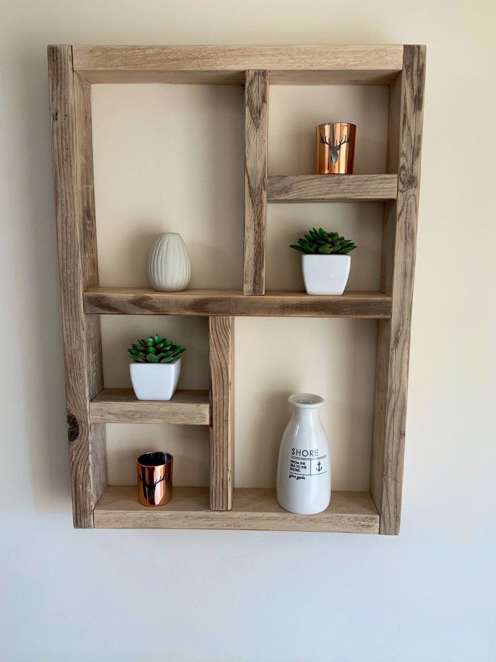 Handmade reclaimed rustic display shelves unit Etsy