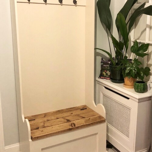 Hand Made Monks Bench / Coat Rack / Storage Bench / Finished Etsy UK
