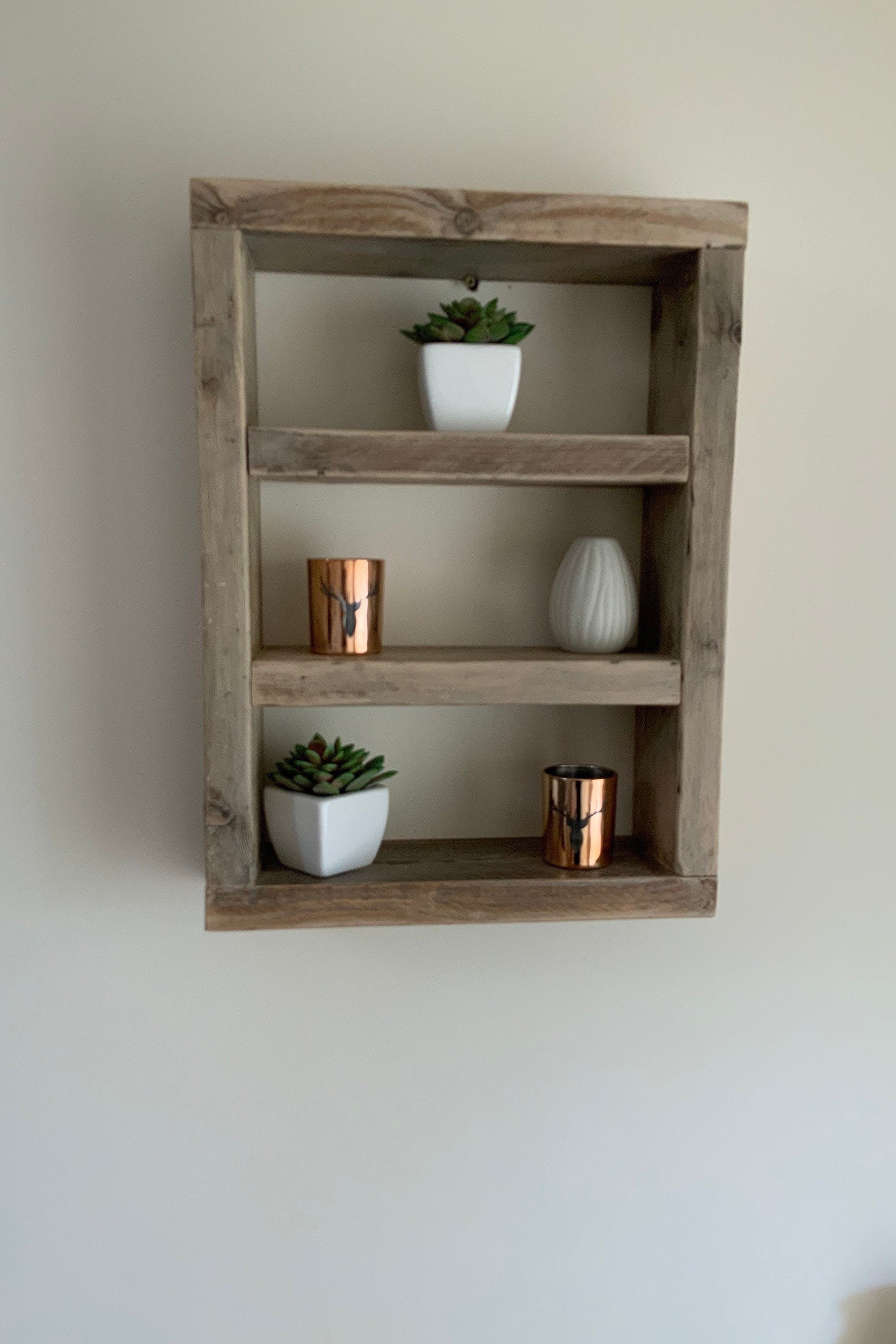 Handmade Rustic Reclaimed Medium Trinket Display Shelf Unit Etsy UK