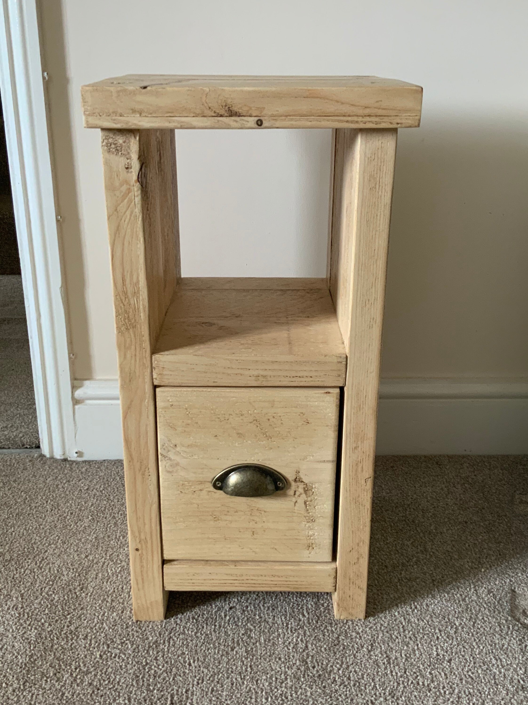 Handmade rustic reclaimed narrow bedside per pair. Etsy