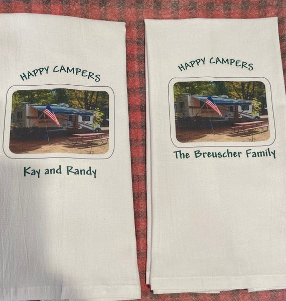 Personalized Camping Dish Towel/flour Sack Towels/camping 