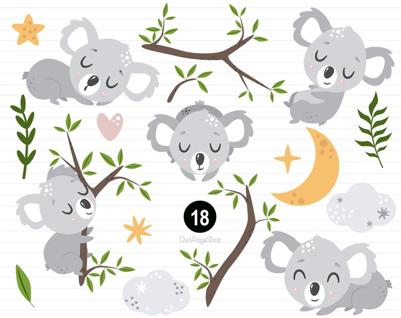 Download Koala svg Baby koala clipart Koala bears png Vector ...