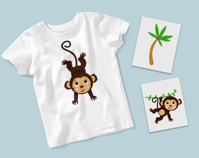 Download Monkey clipart Cute monkey svg Jungle animals png Vector ...