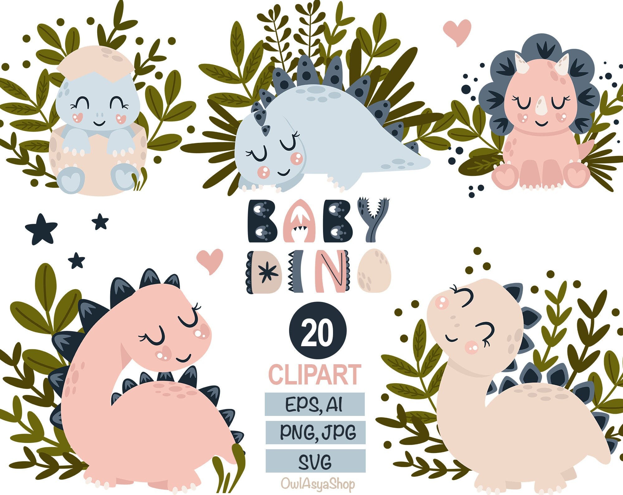 Download Baby Dinosaur Clipart Girl Dinosaur Png Vector Dinosaur Svg Etsy