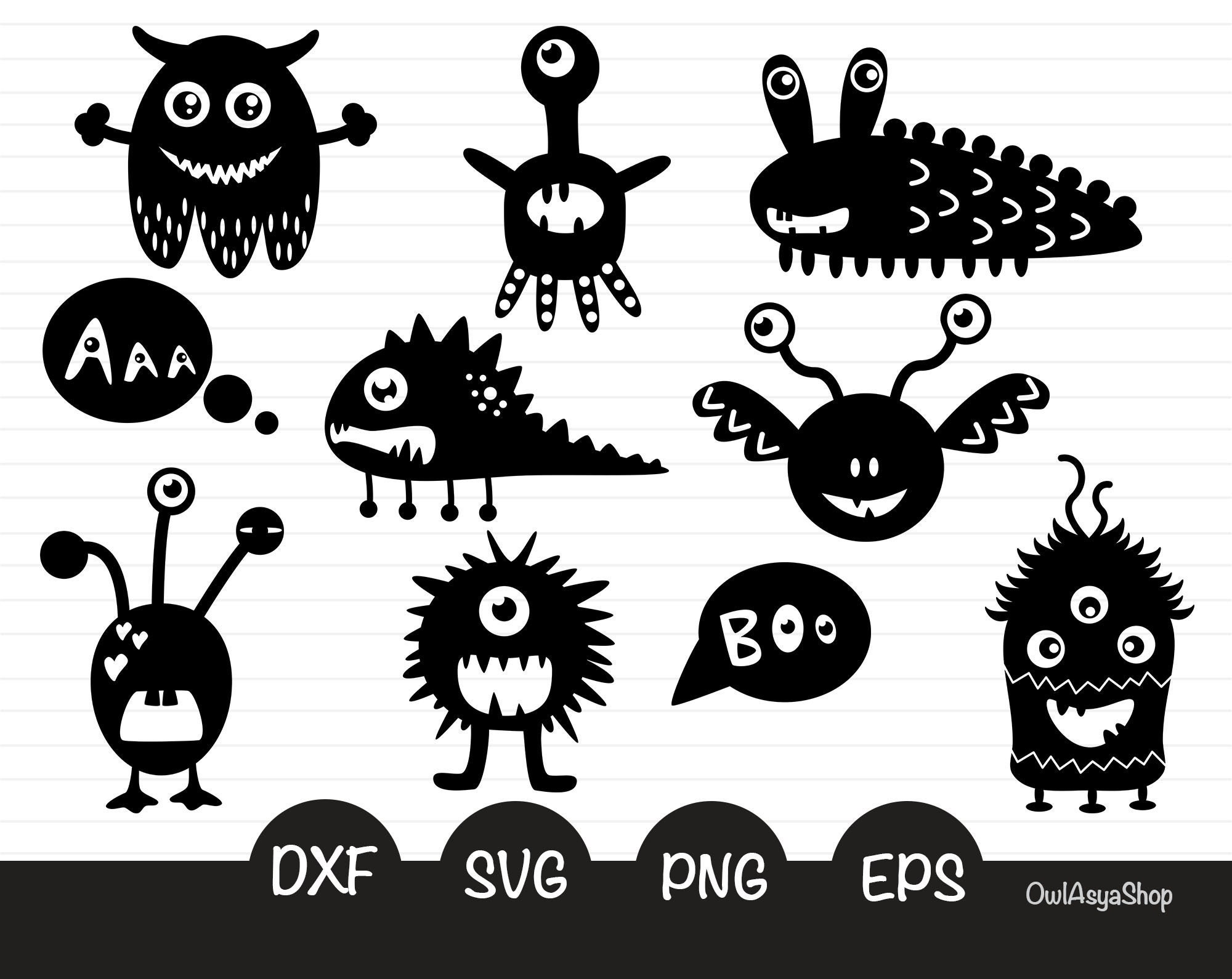 Download Monsters Svg Files For Cricut Cute Monsters Baby Clipart Etsy