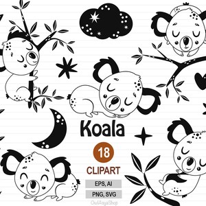 Download Koala Svg Baby Koala Clipart Koala Bears Png Vector Clipart Etsy