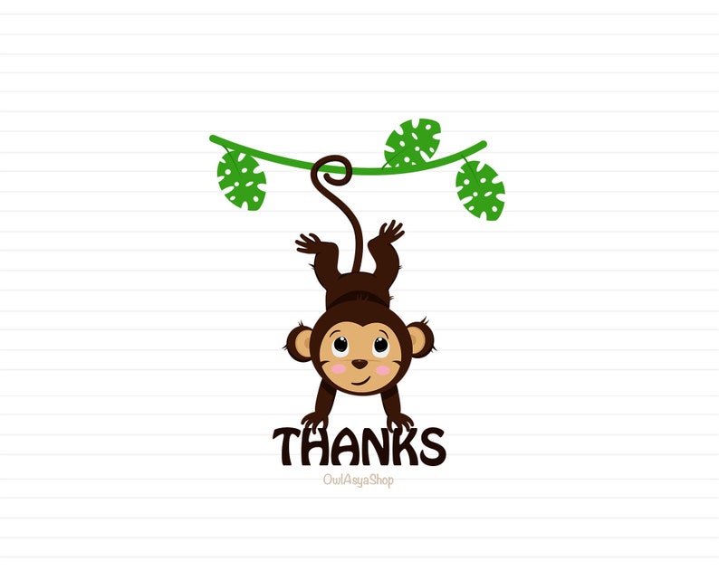 Download Monkey clipart Cute monkey svg Jungle animals png Vector ...