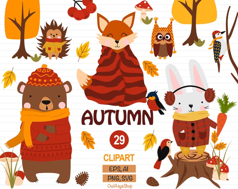 Download Woodland nursery Animals svg clipart Forest animals clip ...