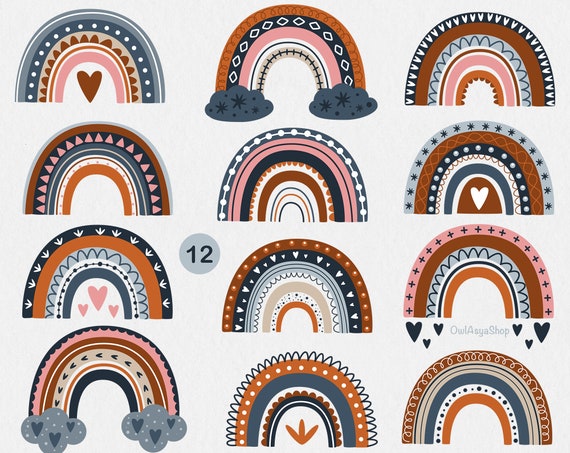 Download Rainbow Clipart Rainbow Svg Scandinavian Clipart Modern Etsy
