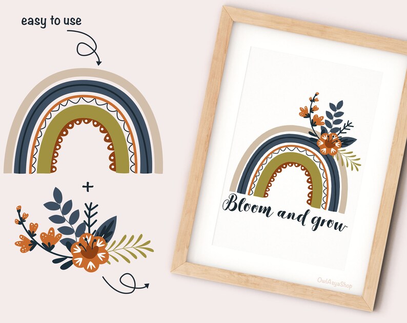 Download Rainbow clipart Rainbow svg Rainbow baby shower Flower ...