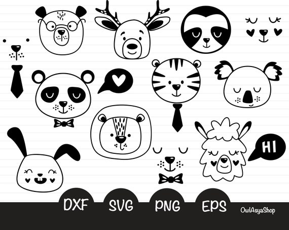 Download Animal Faces Svg File For Cricut Animal Head Clipart Nursery Decor Scandinavian Art Baby Shower Clipart Bear Clipart Deer Svg Commercial Use Clip Art Art Collectibles Vadel Com