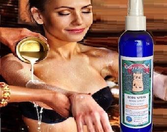 Sandalwood Body Spray: 8 oz. natural water base perfume, cologne. Therapeutic soft sweet woody scent. Skin care booster. Room/car freshener.