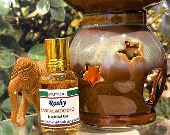 Sandalwood Essential Oil (C): 10 ml. Natural soft sweet woody aroma. Ideal for aroma diffuser, roll-on skin, add to cream & car scent.