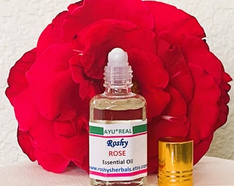 Kashmiri Rose Essential Oil: 10 ml. Natural soft sweet floral aroma. Ideal for aroma diffuser, roll-on skin, add to cream & car scent.