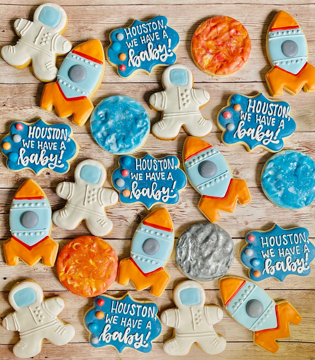 1 Dozen Outer Space Baby Shower Cookies Astronaut Cookies