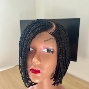 Glueless Black Braided Bob Wig, Protective Style, 10/11 Inches