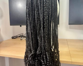 Cola de caballo trenzada con cordón hecha a mano / Extensión de cola de caballo trenzada larga / Estilo protector de cabello trenzado