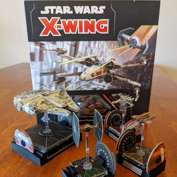 X-Wing Miniatures Ship, Pilots, and Maneuvering Dial Stand || Fantasy Flight Game Itself Not Included