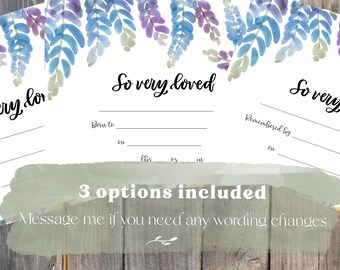 Certificate of Life for Miscarriage Stillbirth & Infant Loss | So Very Loved Lavender Commemorative Birth Certificate INSTANT DOWNLOAD