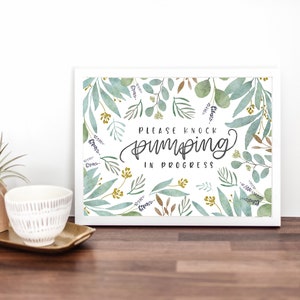 Please Knock Pumping Sign for Nursing Mom | Privacy Door Sign | Do Not Disturb Breastfeeding Sign for Bedroom Door INSTANT DOWNLOAD Art