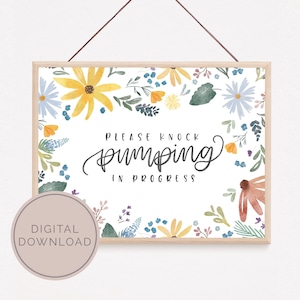 Pumping Sign for Working Mom | Do Not Disturb Breastfeeding Sign for Office Door | Nursing Room Poster Lactation Room Print INSTANT DOWNLOAD