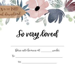 Lembrança de aborto | Buquê floral de eucalipto | Certificado de vida por aborto espontâneo às 9 semanas | Lembrança do bebê anjo 5x7 DOWNLOAD INSTANTÂNEO