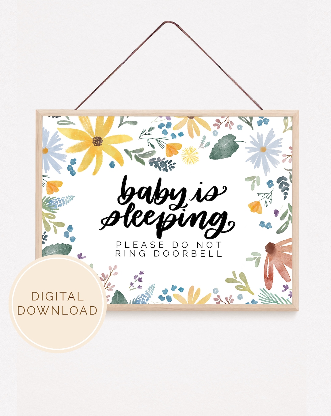 Baby Sleeping Print | Please Do Not Knock Door Sign | Do Not Disturb ...