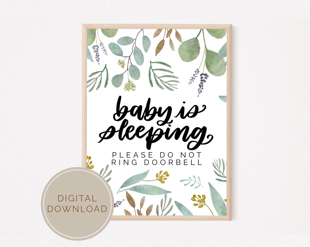 Baby Sleeping Print | Please Do Not Knock Door Sign | Do Not Disturb ...