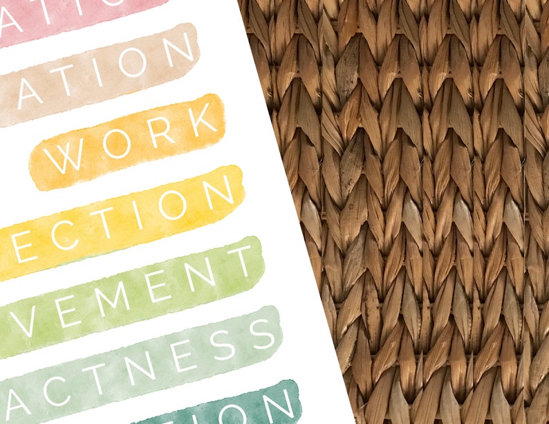 Maria Montessori Human Tendencies Art Print Large Playroom Wall Art