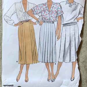 Vintage 1980&#39;s Butterick Pattern 3638, Misses&#39; Skirt, UNCUT/FF, Size 8-10-12