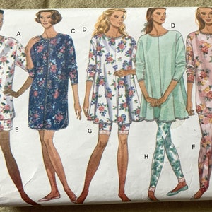 Vintage 1990&#39;s Butterick Classics Pattern 6360, Fast and Easy, Misses&#39;/Misses&#39; Petite Pajamas and Nightshirt, CUT, Size XS-S-M-L-XL