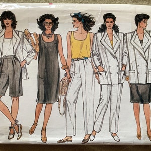 Vintage 1980&#39;s Vogue Pattern 8922, Misses&#39; and Misses&#39; Petite Jacket/Dress/Top/Pants/Shorts, UNCUT/FF, Size 10
