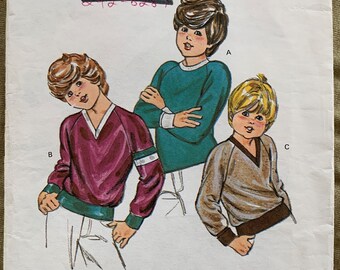 Vintage Kwik Sew Pattern 1031, Boys' Pullover, UNCUT, Size 4-5-6