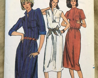 Vintage 1980's Butterick Pattern 6968, Misses' Dress, CUT, Size 18.5