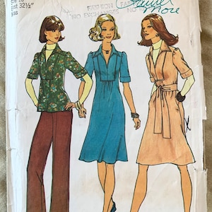 Vintage 1970&#39;s Simplicity Pattern 7049, Misses&#39; Dress/Top/Pants, CUT, Size 10, Bust 32.5