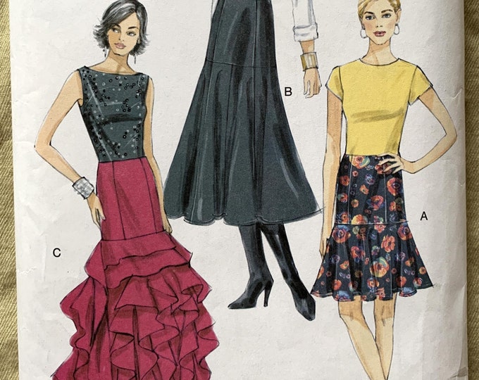 Vogue Pattern V8858, Misses' Skirt, CUT, Size A5 (5-8-10-12-14) - Etsy