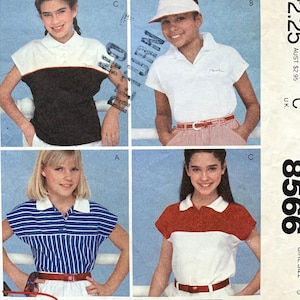 Vintage 1980&#39;s Easy McCall&#39;s Muster 8566, Brooke Shields, Mädchen Top, CUT, Größe 8