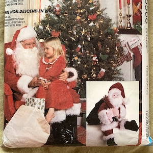 Vintage 1990&#39;s McCall&#39;s Crafts Pattern 5566,  Santa Clause Costume/Bag/Doll, CUT, Size XL (46,48)