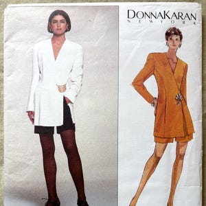 Vintage 1990&#39;s Vogue Pattern 2700, American Designer, Donna Karan, Misses&#39; Jacket and Shorts, UNCUT/FF, Size 12-14-16