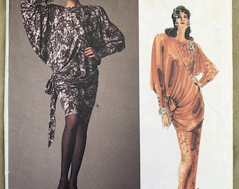 Vintage 1980's Vogue Pattern 1917, Paris Original, Emanuel Ungaro, Vestido de Misses, CUT, Talla 10