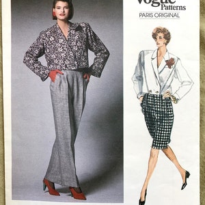 Vintage 1980's Vogue Pattern 1837, Paris Original, Chloe, Misses' Jacket/Pants/Shorts UNCUT/FF, Size 12