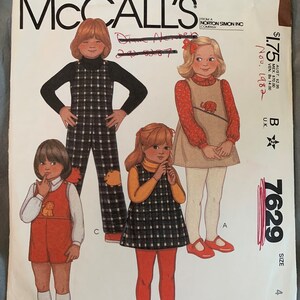 Jahrgang McCall KINDER Muster 7629, Jumper/Jumpsuit, CUT, Größe 4