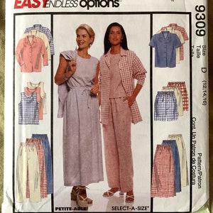 Vintage 1990&#39;s McCall&#39;s Pattern 9309, Easy Endless Options, Misses&#39; Shirt/Top/Skirt/Pants/Shorts, UNCUT, Size D (12,14,16)