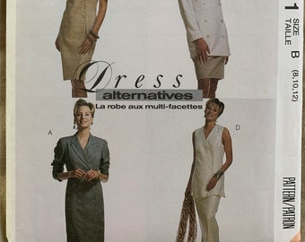 Vintage McCall's Pattern 6611, Dress Alternatives, Misses' Dress/Jacket/Skirt, UNCUT, Size B (8,10,12)