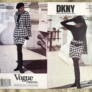 Vintage 1990&#39;s Vogue Pattern 2781, Vogue American Designer, DKNY, Misses&#39; Jacket/Skirt/Scarf, UNCUT/FF, Size 12-14-16