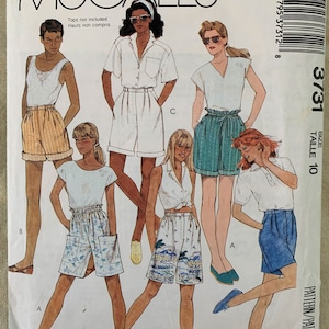 Vintage McCall&#39;s Pattern 3731, Misses&#39; Shorts, CUT, Size 10