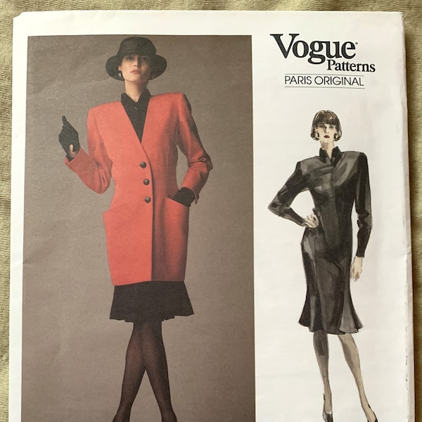 Vintage 1980's Vogue Pattern 1948, Paris Original, Christian Dior, Misses' Jacket and Dress, UNCUT/FF, Size 12